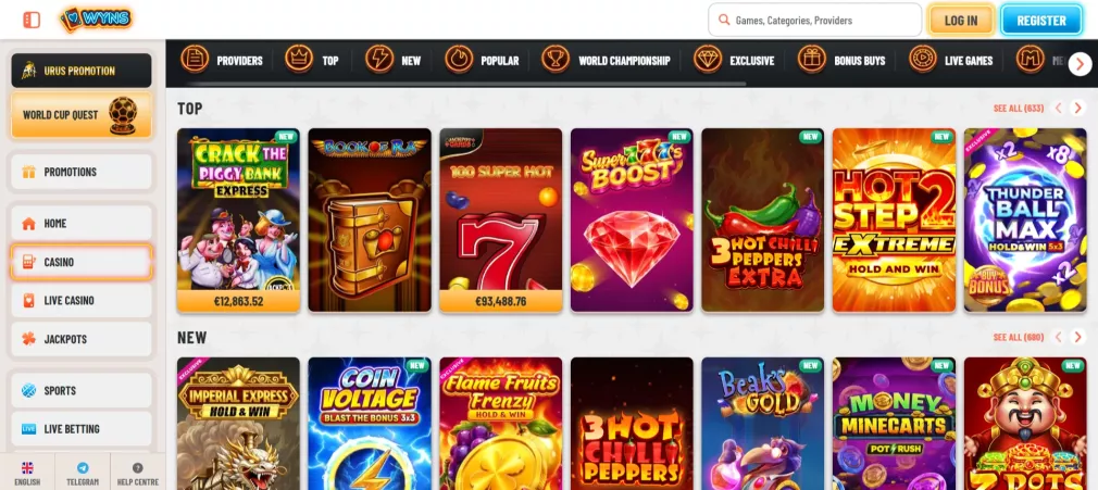 Wyns Casino Bonus 500 Euro und Freispiele